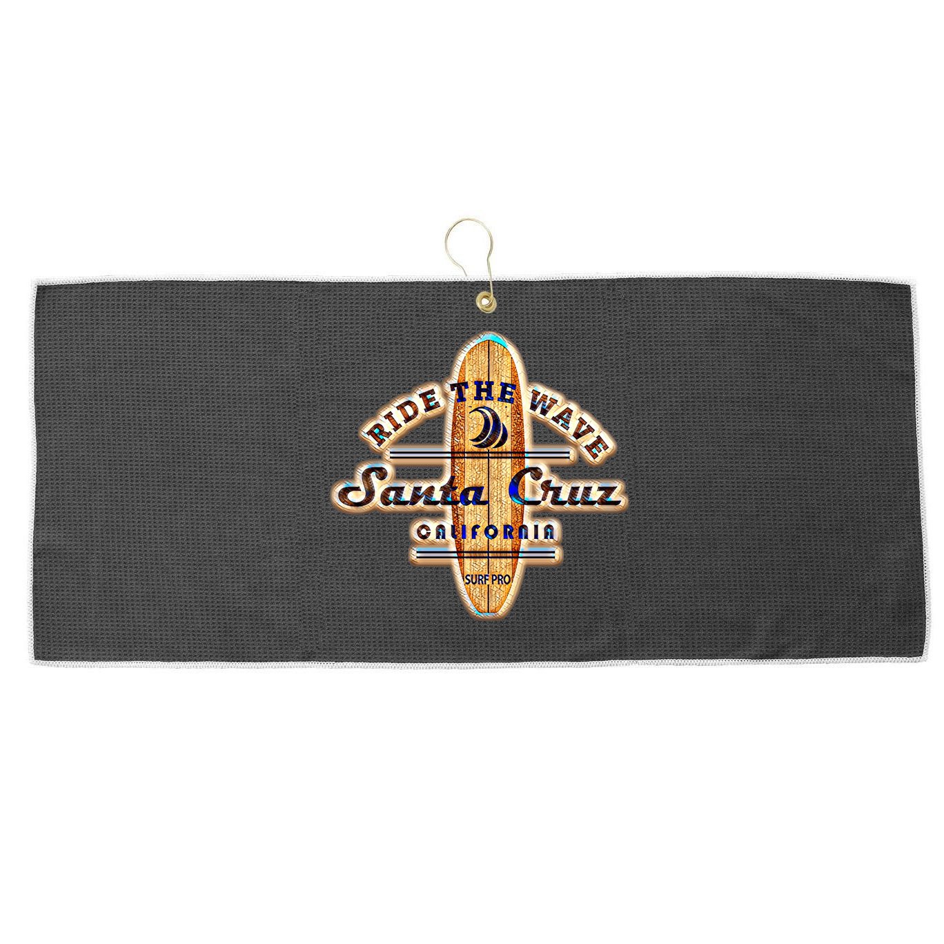 Santa Cruz Ca Vintage Surfers Gift Large Microfiber Waffle Golf Towel