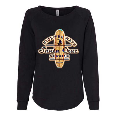 Santa Cruz Ca Vintage Surfers Gift Womens California Wash Sweatshirt