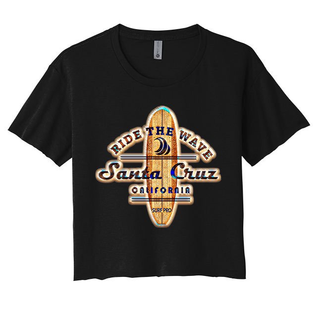 Santa Cruz Ca Vintage Surfers Gift Crop Top