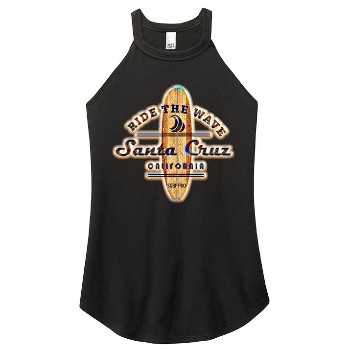 Santa Cruz Ca Vintage Surfers Gift Women's Perfect Tri Rocker Tank