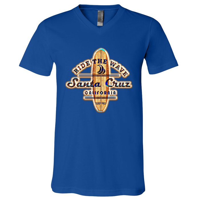 Santa Cruz Ca Vintage Surfers Gift V-Neck T-Shirt