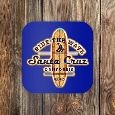 Santa Cruz Ca Vintage Surfers Gift Coaster