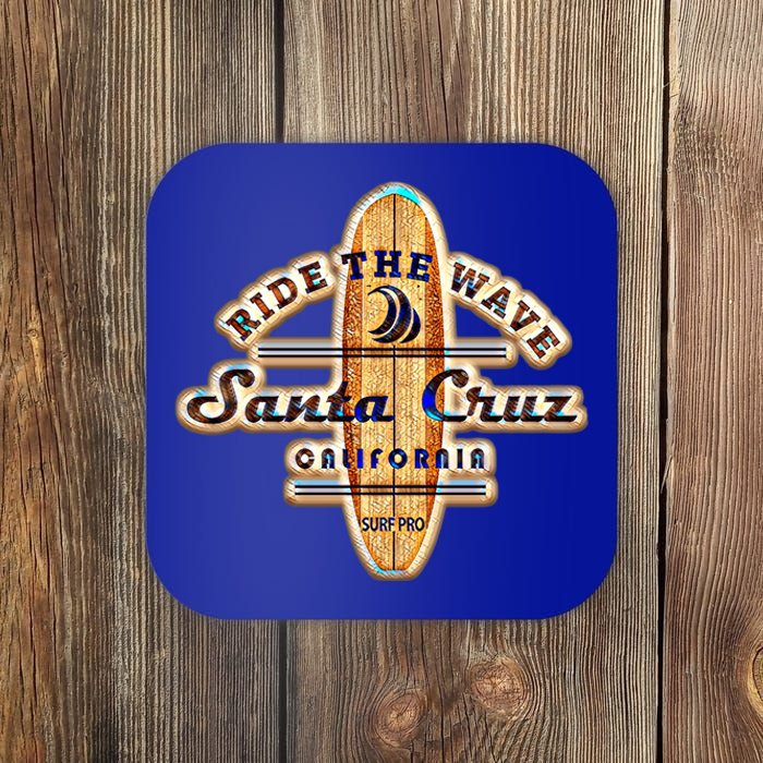 Santa Cruz Ca Vintage Surfers Gift Coaster