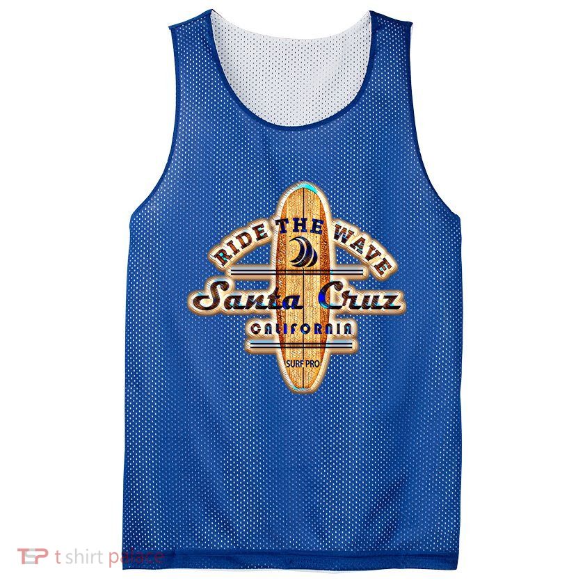 Santa Cruz Ca Vintage Surfers Gift Mesh Reversible Basketball Jersey Tank