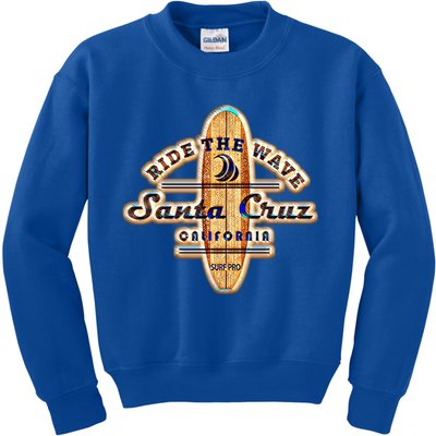 Santa Cruz Ca Vintage Surfers Gift Kids Sweatshirt