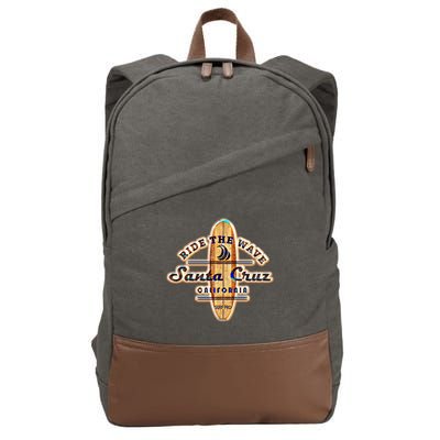 Santa Cruz Ca Vintage Surfers Gift Cotton Canvas Backpack