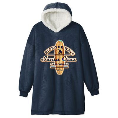 Santa Cruz Ca Vintage Surfers Gift Hooded Wearable Blanket