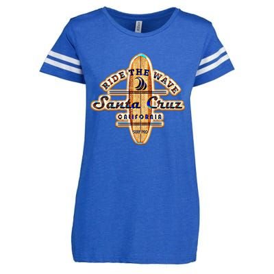 Santa Cruz Ca Vintage Surfers Gift Enza Ladies Jersey Football T-Shirt