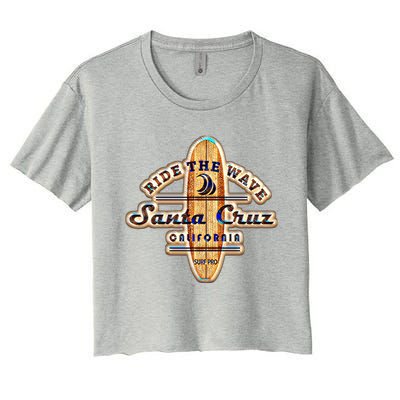 Santa Cruz Ca Vintage Surfers Gift Women's Crop Top Tee