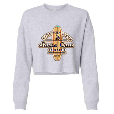 Santa Cruz Ca Vintage Surfers Gift Cropped Pullover Crew