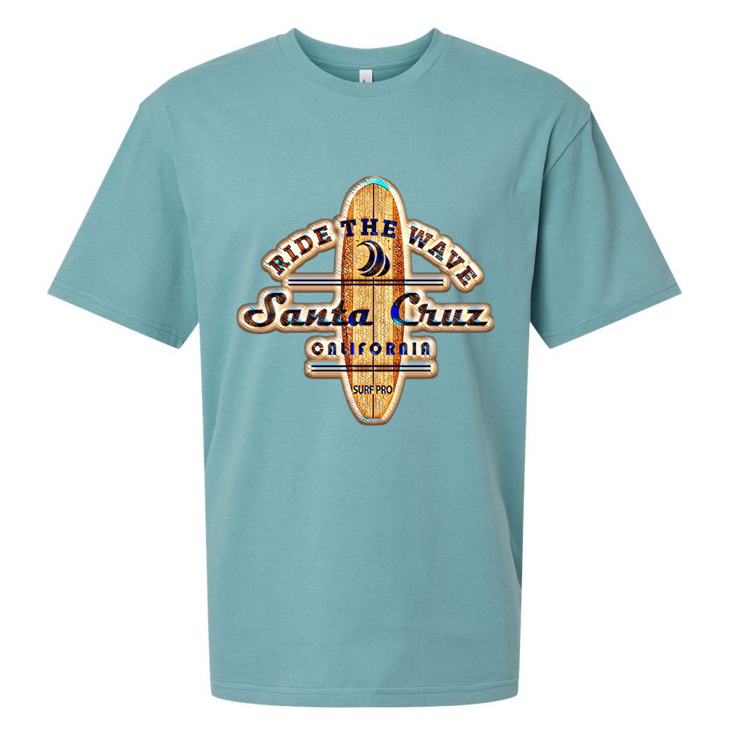 Santa Cruz Ca Vintage Surfers Gift Sueded Cloud Jersey T-Shirt