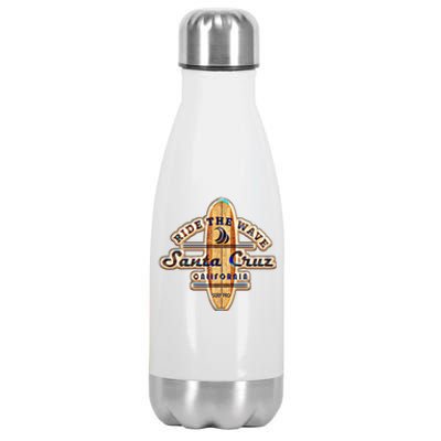 Santa Cruz Ca Vintage Surfers Gift Stainless Steel Insulated Water Bottle