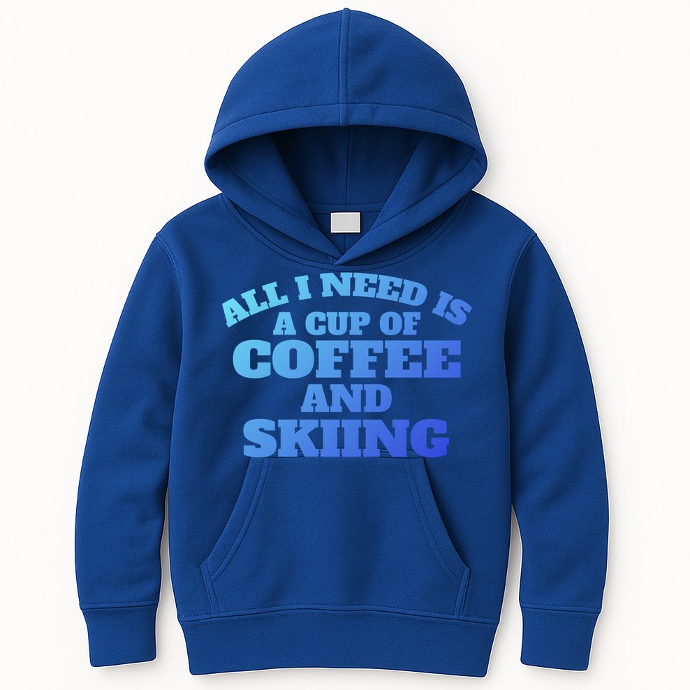 Skiers Coffee CrossCountry Skiing Coffee Skiing Cool Gift Kids Hoodie