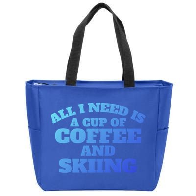 Skiers Coffee CrossCountry Skiing Coffee Skiing Cool Gift Zip Tote Bag