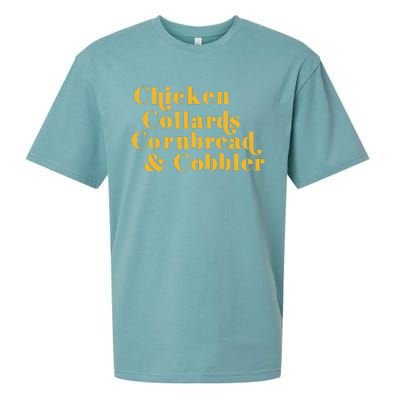 Samuelljackson Chicken Collards Cornbread & Cobbler Sueded Cloud Jersey T-Shirt