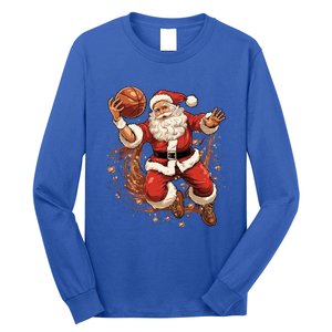 Santa Claus Christmas Basketball Xmas Meaningful Gift Long Sleeve Shirt