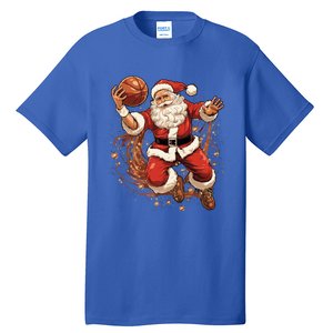 Santa Claus Christmas Basketball Xmas Meaningful Gift Tall T-Shirt