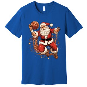 Santa Claus Christmas Basketball Xmas Meaningful Gift Premium T-Shirt