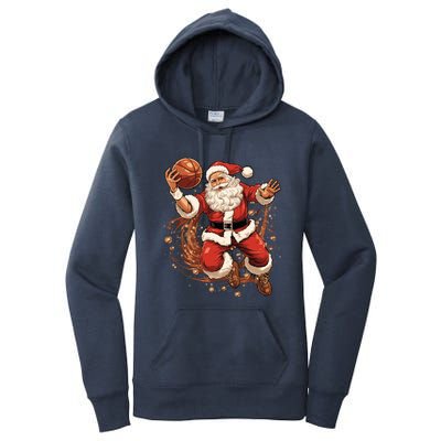 Santa Claus Christmas Basketball Xmas Meaningful Gift Women's Pullover Hoodie