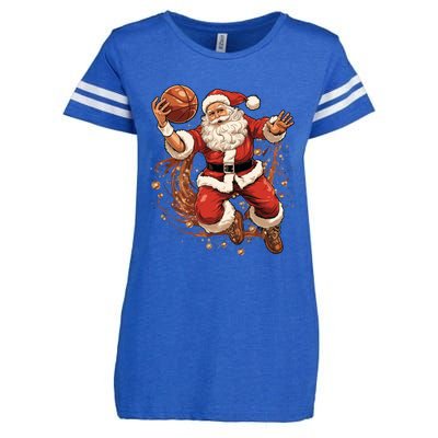 Santa Claus Christmas Basketball Xmas Meaningful Gift Enza Ladies Jersey Football T-Shirt