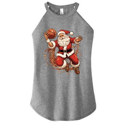 Santa Claus Christmas Basketball Xmas Meaningful Gift Women’s Perfect Tri Rocker Tank