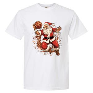 Santa Claus Christmas Basketball Xmas Meaningful Gift Garment-Dyed Heavyweight T-Shirt