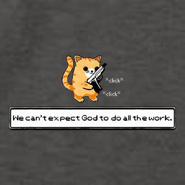 Squirt Click Click We CanT Expect God To Do All The Work Vector Backpack