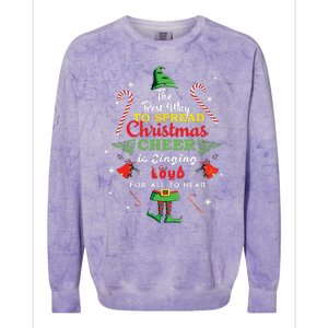 Spread Christmas Cheer Is Singing Loud Xmas Elf Pajama Colorblast Crewneck Sweatshirt