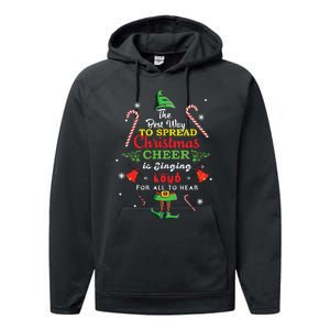 Spread Christmas Cheer Is Singing Loud Xmas Elf Pajama Performance Fleece Hoodie