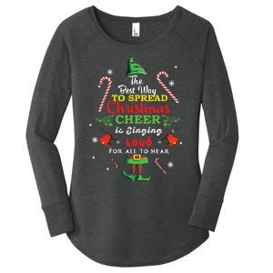 Spread Christmas Cheer Is Singing Loud Xmas Elf Pajama Women's Perfect Tri Tunic Long Sleeve Shirt