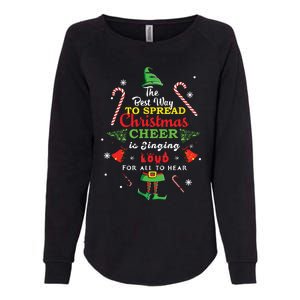 Spread Christmas Cheer Is Singing Loud Xmas Elf Pajama Womens California Wash Sweatshirt