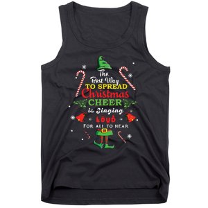 Spread Christmas Cheer Is Singing Loud Xmas Elf Pajama Tank Top