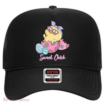 Sweet Chick Cute Spring Easter High Crown Mesh Back Trucker Hat
