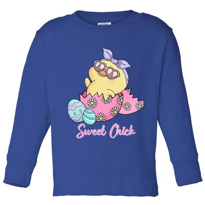 Sweet Chick Cute Spring Easter Toddler Long Sleeve Shirt