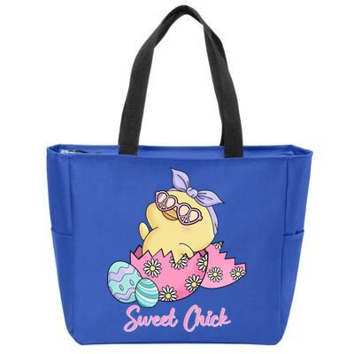 Sweet Chick Cute Spring Easter Zip Tote Bag