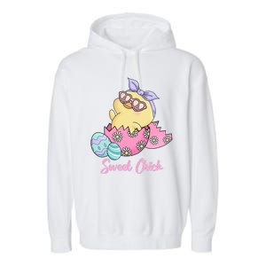 Sweet Chick Cute Spring Easter Garment-Dyed Fleece Hoodie