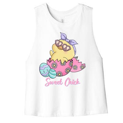 Sweet Chick Cute Spring Easter Women's Racerback Cropped Tank