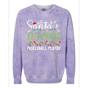 Santa Claus Christmas SantaS Favorite Pickleball Player Gift Colorblast Crewneck Sweatshirt