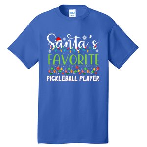 Santa Claus Christmas SantaS Favorite Pickleball Player Gift Tall T-Shirt