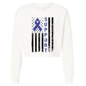 Support Colon Cancer Awareness Cropped Pullover Crew