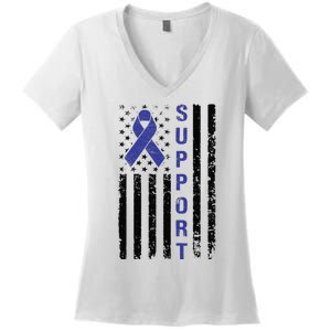 Support Colon Cancer Awareness Women's V-Neck T-Shirt