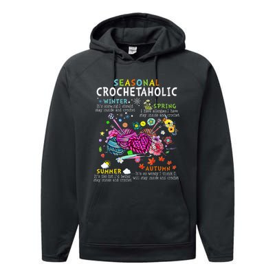 Seasonal Crochetaholic Crochet Crocheter Yarn Lover Performance Fleece Hoodie