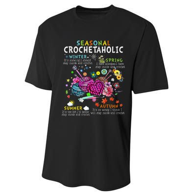 Seasonal Crochetaholic Crochet Crocheter Yarn Lover Performance Sprint T-Shirt