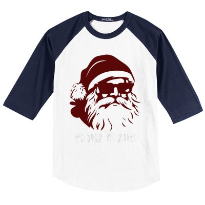 Sigma Claus Cool Santa Meme Rizzler Brainrot Christmas Baseball Sleeve Shirt