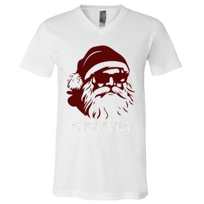 Sigma Claus Cool Santa Meme Rizzler Brainrot Christmas V-Neck T-Shirt