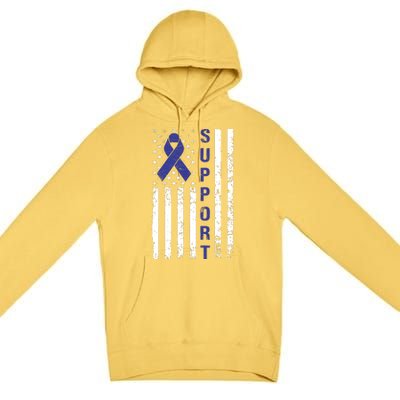 Support Colon Cancer Awareness Premium Pullover Hoodie