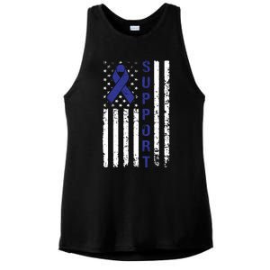 Support Colon Cancer Awareness Ladies PosiCharge Tri-Blend Wicking Tank