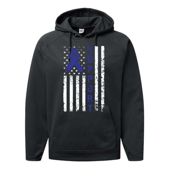 Support Colon Cancer Awareness Performance Fleece Hoodie