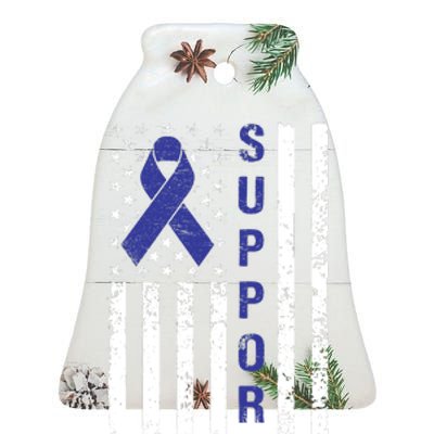 Support Colon Cancer Awareness Ceramic Bell Ornament