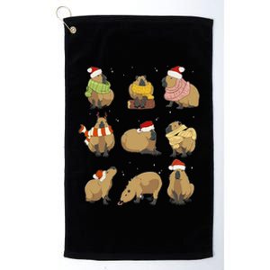 Santa Capybara Crew Christmas Funny Capybaras Lover Xmas Pj Platinum Collection Golf Towel